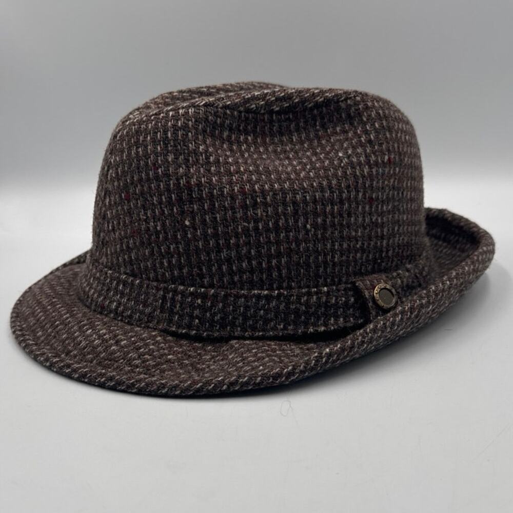 Vintage 60s Pendleton Houndstooth Wool Walking Hat Fedora 7.5/XL Country Grandpa